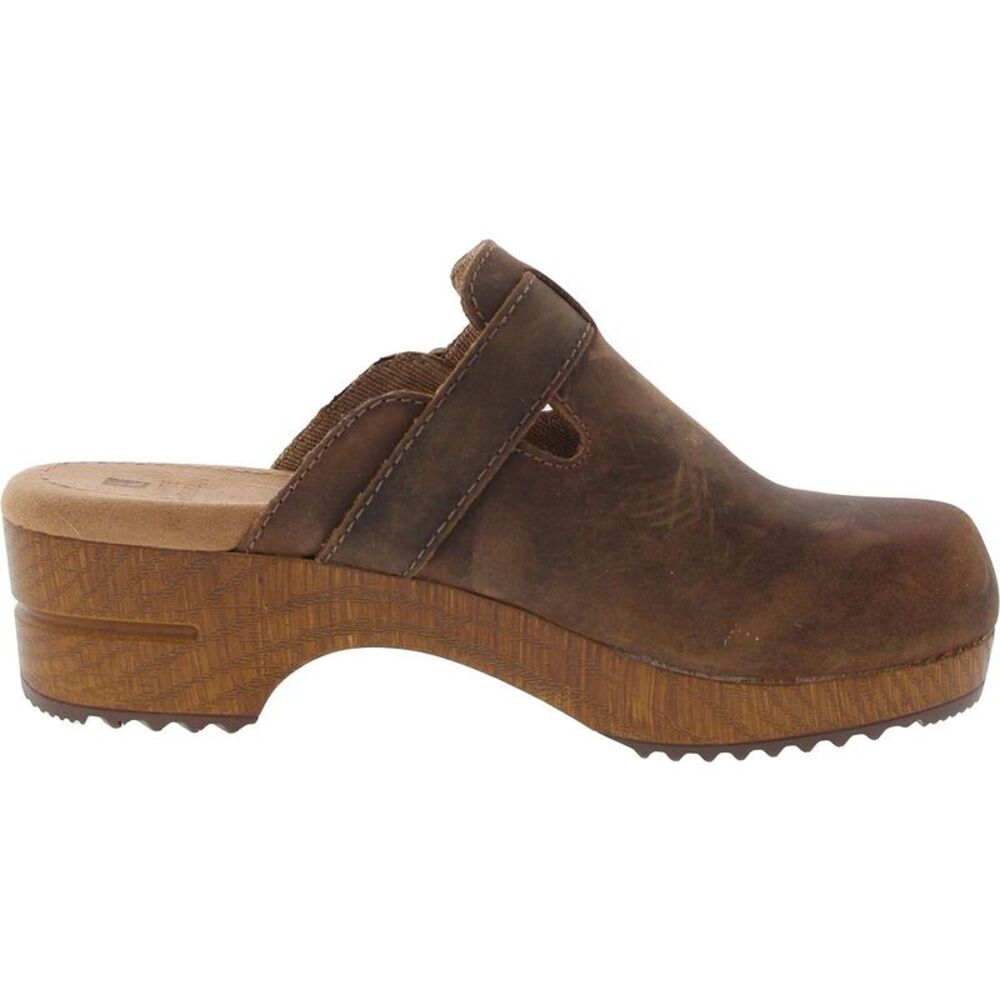 White Mountain Womens Behold Brown Suede Mules Buckle Clogs Shoes New - Picture 2 of 2
